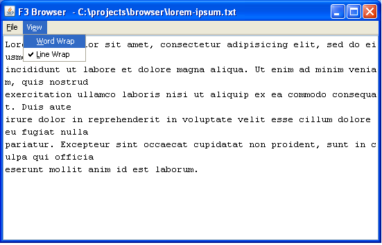 Browser-line-wrap