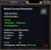Blood covered restraints