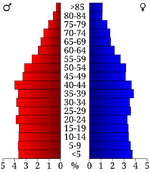 USA Bedford County, Tennessee.csv age pyramid