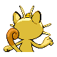 Imagen posterior de Meowth macho o hembra en la cuarta generación
