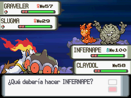 Combate doble contra Slugma y Graveler