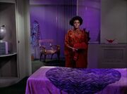 Uhura, off-duty in her quarters