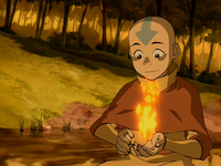 Aang firebends for the first time