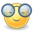 48px Smiley yellow 3d glasses.svg