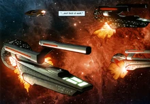 The Galen explodes.