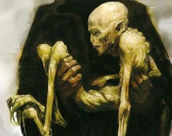 Voldemort's rudimentary body (concept artwork for HP4 movie)