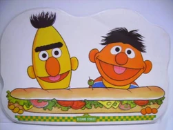 1982 sesame placemat bert ernie