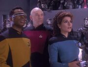 La Forge Picard und Troi