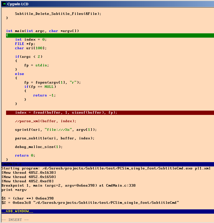 Vimgdb screen