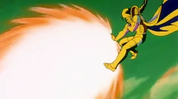 Zarbon fires the Elegant Blaster against Vegeta