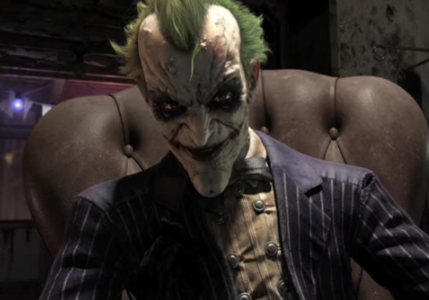 Joker relishing in the death and destruction he creates in Arkham City
