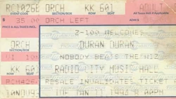 Duran Duran concert ticket jan 11 94