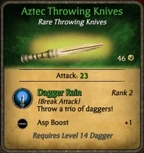 Aztec Throwing Knives