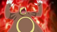 EP653 Ursaring activando Agallas