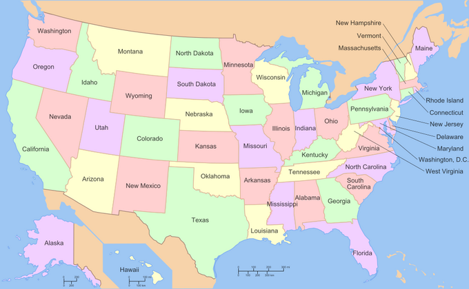 map of united states with states names. 2010 United States Maps blank