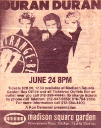 Duran duran madison square 1987