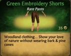 Green Embroidery Shorts
