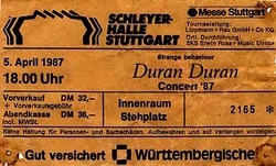 Ticket duran duran stuttgart april 1987-04-05 ticket