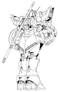 XXXG-01S Gundam Shenlong Back View Lineart