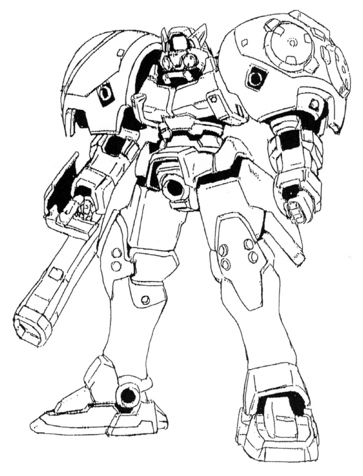OZ-02MD Virgo Front View Lineart