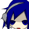Hito, a bitter blue-themed vampire who loves techno rock.