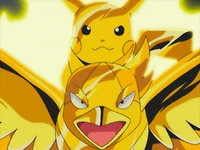 EP376 Swellow y Pikachu de Ash con una armadura de trueno