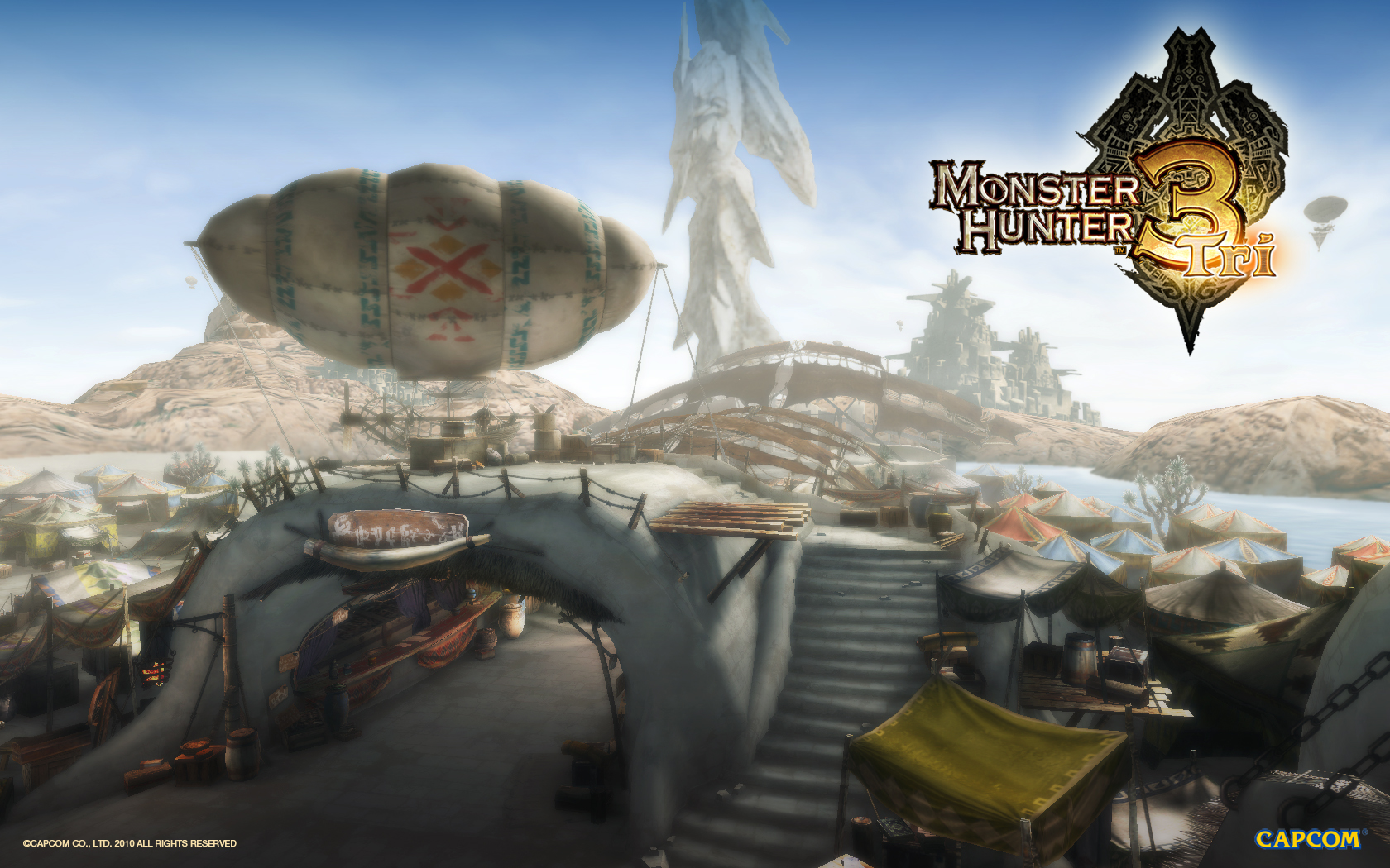 Monster Hunter 3 Tri wallpaper cityscape.jpg