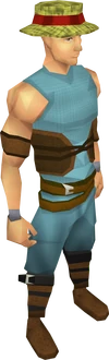 Red boater equipped