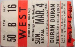 Ticket duran duran toronto 4 march 1984