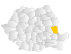 Map of Romania highlighting Galaţi County