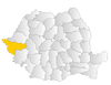 Map of Romania highlighting Timiş County