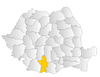 Map of Romania highlighting Olt County