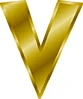 Gold letter V