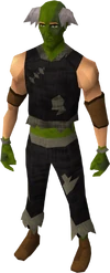 Zombie outfit equipped