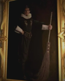 Portrait of a wizard with a broomstick