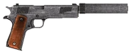 .45 Auto pistol with all the modifications, including cut content