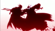 Kenpachi stabbed by his Reigai