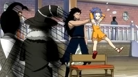 Gajeel holds Levy