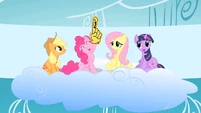 Pinkie waves foam finger at beginning of competition S1E16