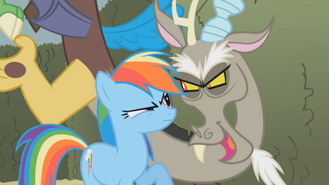 Discord talking and tricking Rainbow Dash S2E1