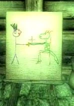Modryn Oryien's stick figure painting