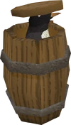 Penguin in barrel