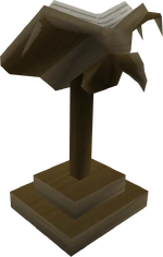 Teak eagle lectern detail