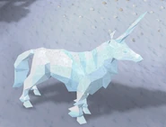 Unicorn ice sculpture
