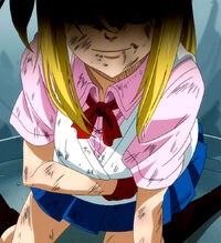 Lucy tells Gajeel that he should be afraid
