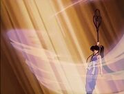 Natsume unleashing an ice tornado