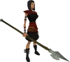 Vesta's spear equipped