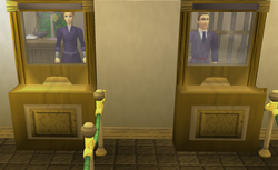 Banker bank booth