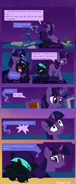 Nyx and Twilight Sparkle stargazing by Dotrook