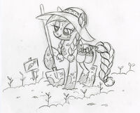 Applejack in the Garden Sketch